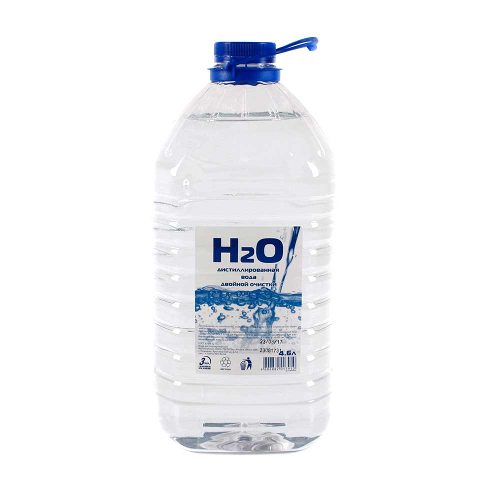 Вода дистиллированная H2O 4.5 л 715452/А